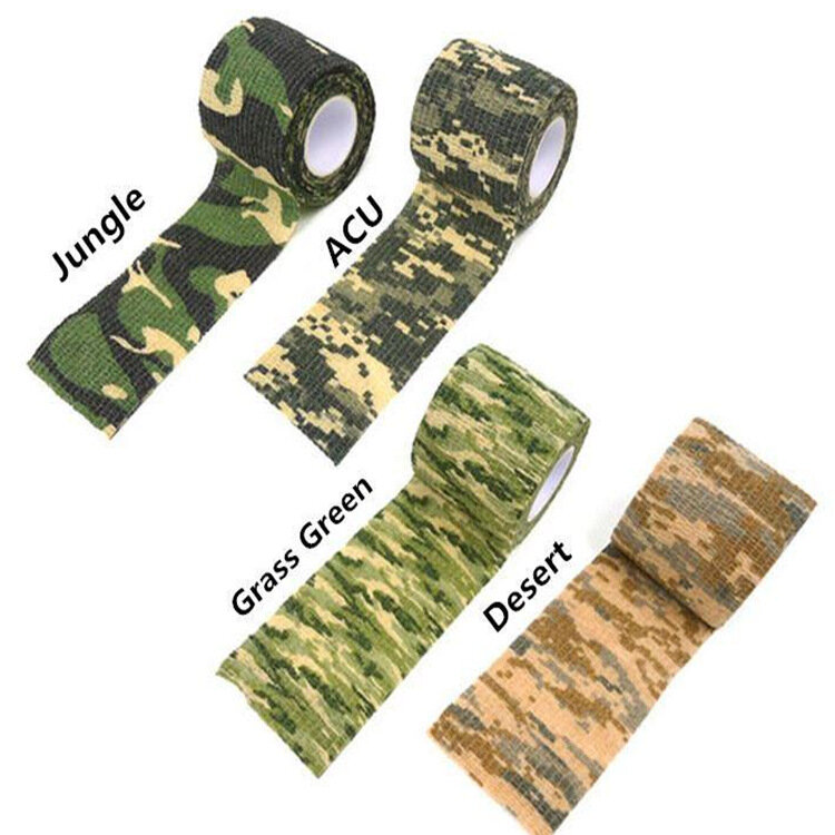 Cinta de camuflaje del ejército para exteriores, envoltura impermeable duradera para caza y tiro, 5cm x 4,5 m