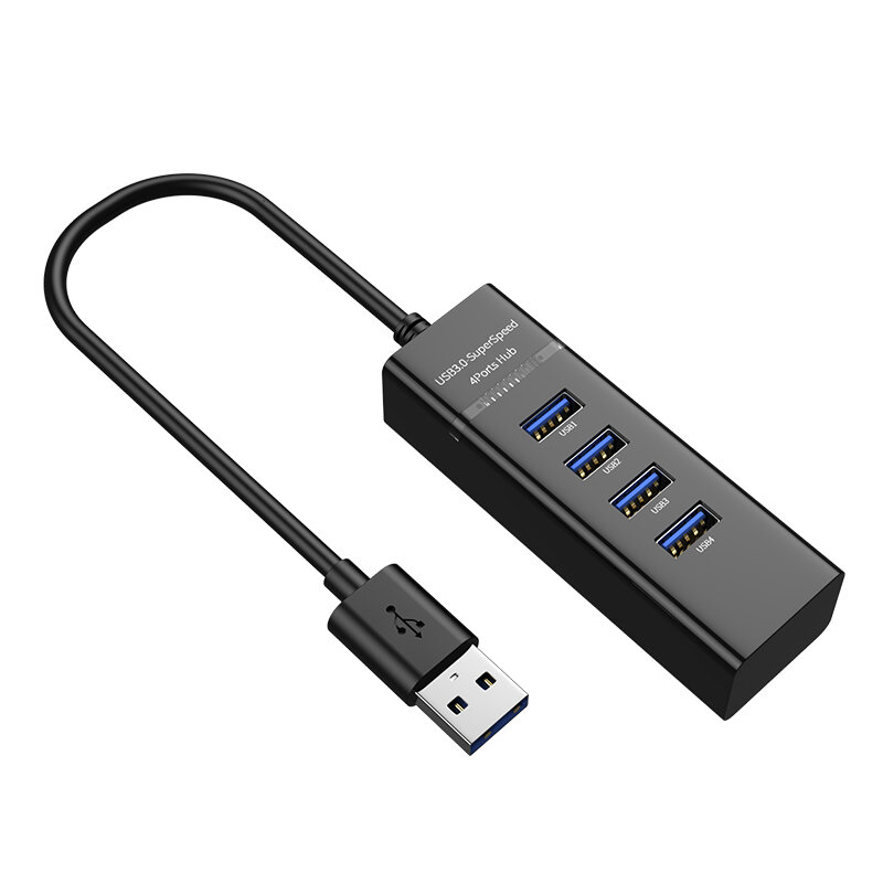 Séparateur USB Hub à 4 ports USB 3.0, adaptateur d'extension pour disques durs, clés Usb, souris, ordinateurs portables
