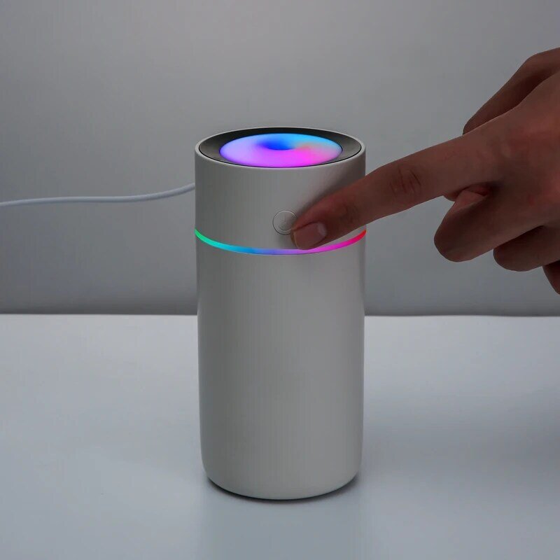 Humidificador de aire para el hogar, máquina de niebla ultrasónica de 320ml con taza de Color, USB, con Mini lámparas de noche de colores, purificador de aire para escritorio y oficina