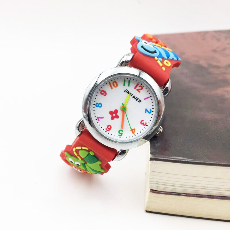 Piękny 3D zwierząt wzór analogowy zegarek kwarcowy dla dziewczyny chłopcy dzieci dzieci moda zegarek galaretki silikonowe zegarki kobiet montre