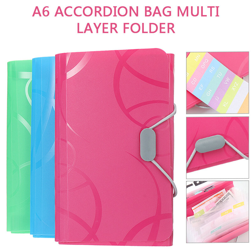 1pc A6 Expanding File Folder Document Organiser Storage Office Holder Case For School Office Business Supplies