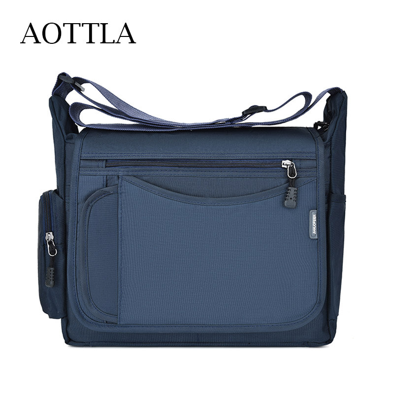 AOTTLA Men's Bussiness Crossbody Bags Shoulder Bags Women Casual Tourist Waterproof Oxford Cloth Messenger Bag Unisex Brand Bag