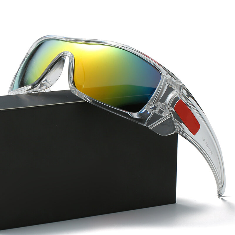 Lunettes de soleil classiques de sport pour hommes, verres de conduite surdimensionnés, marque de luxe UV400