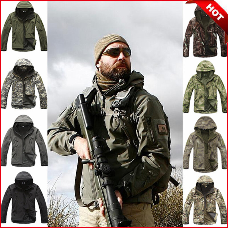 Outdoor Sport Softshell TAD kurtka taktyczna mężczyźni kamuflażowa odzież myśliwska wojskowe wodoodporne płaszcze z kapturem na piesze wycieczki
