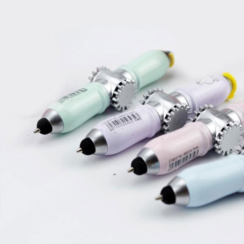 Kreative Spinning Pen mit LED Licht Tasche Kugelschreiber Twist Öffnen/Schließen M3GD