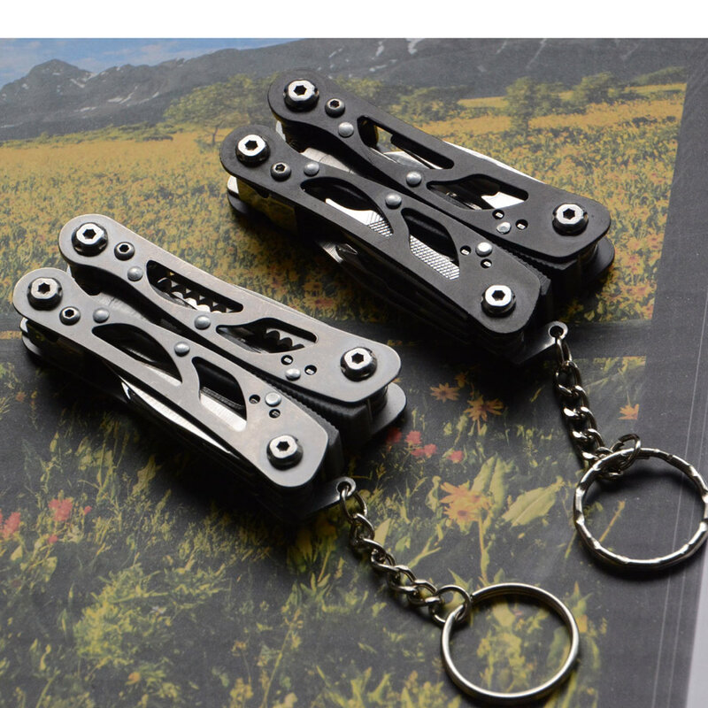Alicates de cuchillo multifunción, pequeños y pequeños, Alicates de punta de aguja, todo de acero compacto, utensilios EDC portátiles para regalo