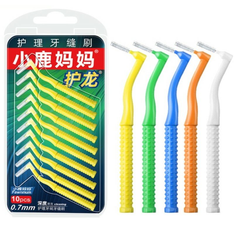 Fawnmum interdental brush30pcs limpo entre dentes escovas dentárias interdentais higiene oral palitos de dentes plásticos para limpeza de dentes