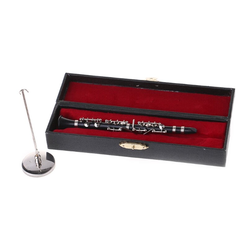 Clarinet ชุดเครื่องดนตรีจอแสดงผล Miniature Home Decor ของขวัญ13.5/16/19ซม.
