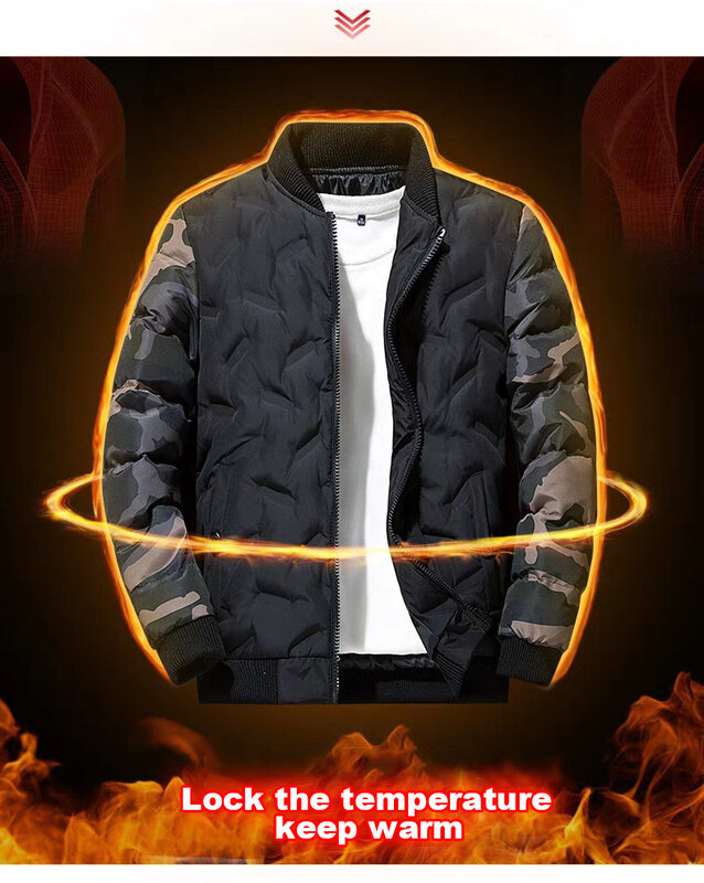 Модная мужская куртка-бомбер в Корейском стиле, уличная одежда на осень и зиму, повседневное пальто, плотная теплая бейсбольная куртка, Мужс...