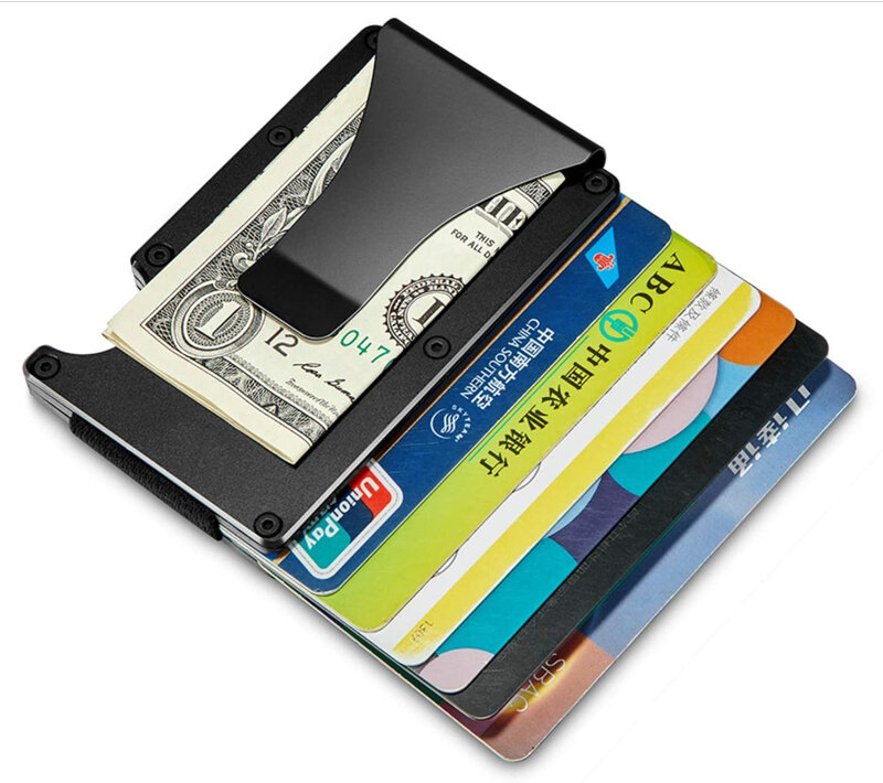 Porte-cartes de crédit en métal Anti Rfid pour hommes et femmes, portefeuille minimaliste, mince et tactique, porte-cartes d'identité, étui pour femmes, 2021