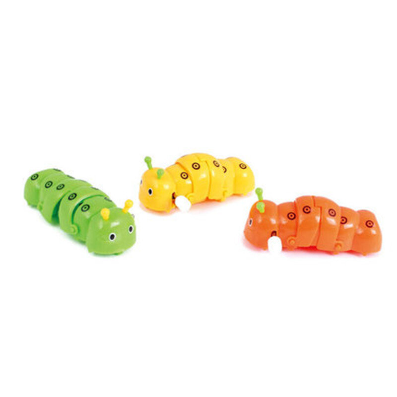 Mainan Angin Kartun Plastik Inchworm Mainan Jarum Jam Antik Mainan Pembelajaran Anak-anak untuk Anak-anak Permainan Menyenangkan Hadiah Anak Laki-laki Perempuan