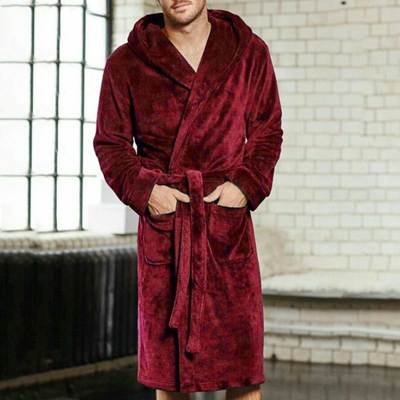 ใหม่บุรุษและสุภาพสตรีฝ้ายเสื้อคลุมอาบน้ำผ้าเช็ดตัว Robe Dressing Gownx1