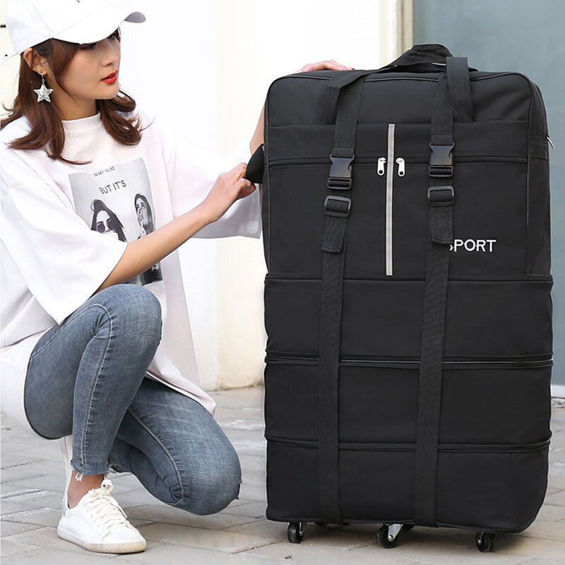 حقيبة أمتعة عالية السعة للدراسة في الخارج منظمو حقائب بعجلات عالمية قابلة للطي حقيبة سفر لمسافات طويلة حقيبة تخزين