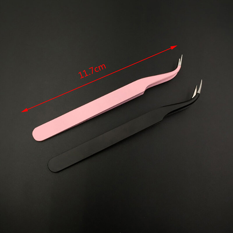 Pinzas curvadas de acero inoxidable para eliminar espinillas y acné, Kit de limpiador facial, útil, 1 unidad, negro/Rosa/plata