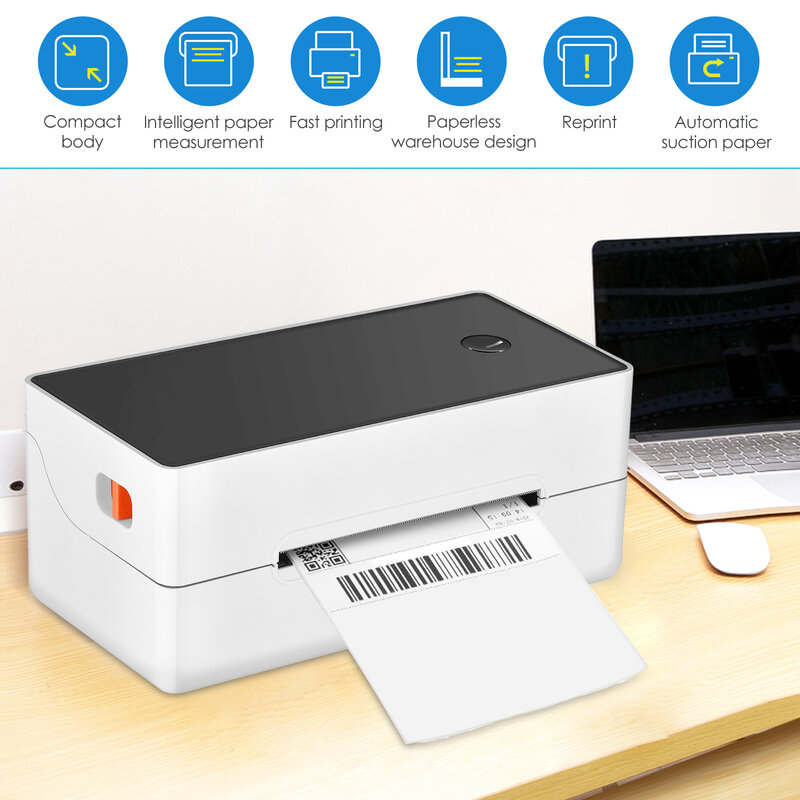 Etykieta transportowa drukarka 4 "x6" termiczna drukarka etykiet do wysyłki paczek szybka etykieta druku Writer dla Windows /Bluetooth
