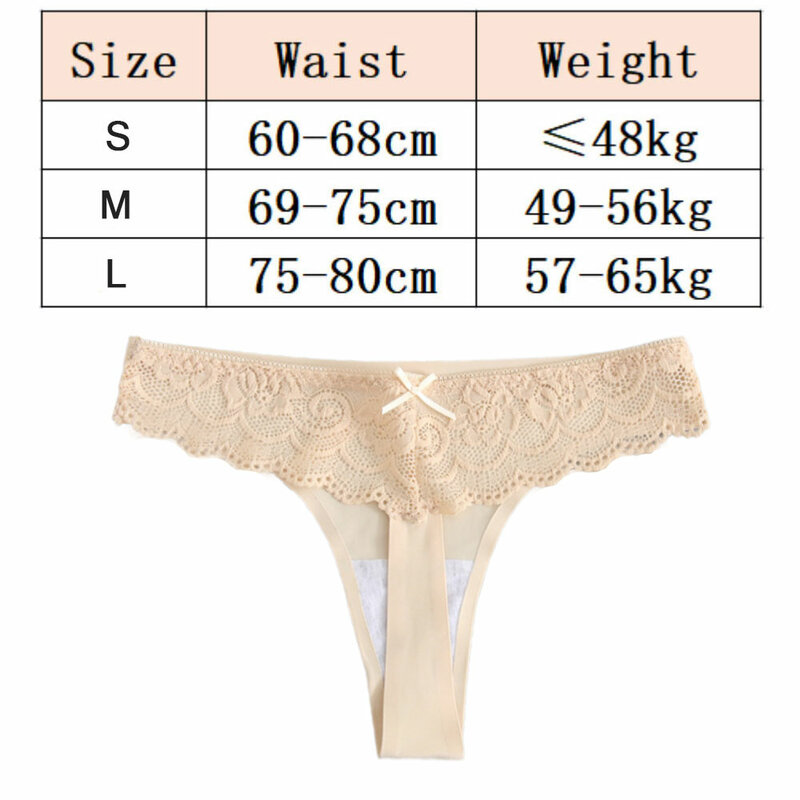 Seamless Thong Women G-string Panties Sexy Lace See-Through Underpants Low Waist Comfortable T-back Solid Color Lingerie