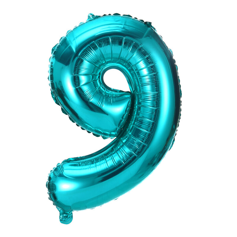 32inch Peacock Blue number balloons happy birthday party decoration kids candy blue big number Foil Helium air ball baby shower