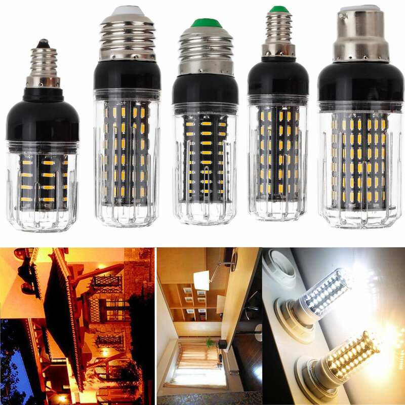 Lámpara LED E27, E14, SMD 4014, 36, 72, 96, 138LED, bombilla de mazorca de maíz, 220V, lámpara de araña, foco de luz de vela, CA 110V