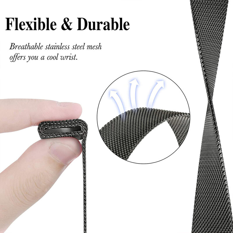 Laço magnético pulseira de aço inoxidável para fitbit versa 3 banda relógio inteligente substituição cinto macio para fitbit sense metal wirstband