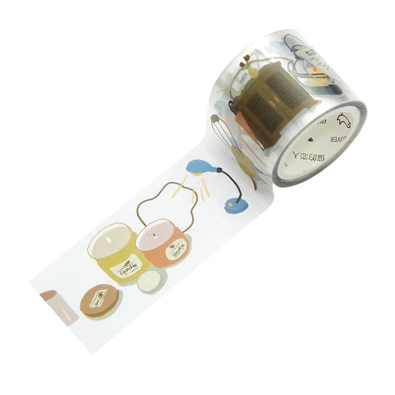 Tapabocas transparente Washi de 30mm x 3M, tapabocas decorativas para colección de recortes, tapabocas de diseñador de papelería