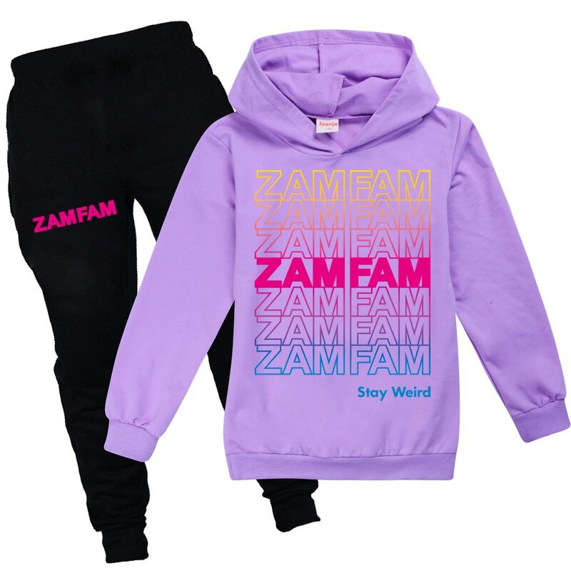 Zamfam-Sudadera de moda para niños y niñas, Tops, sudaderas informales, pantalones, conjunto para niño niña, ropa de otoño, camisa de Navidad 2021