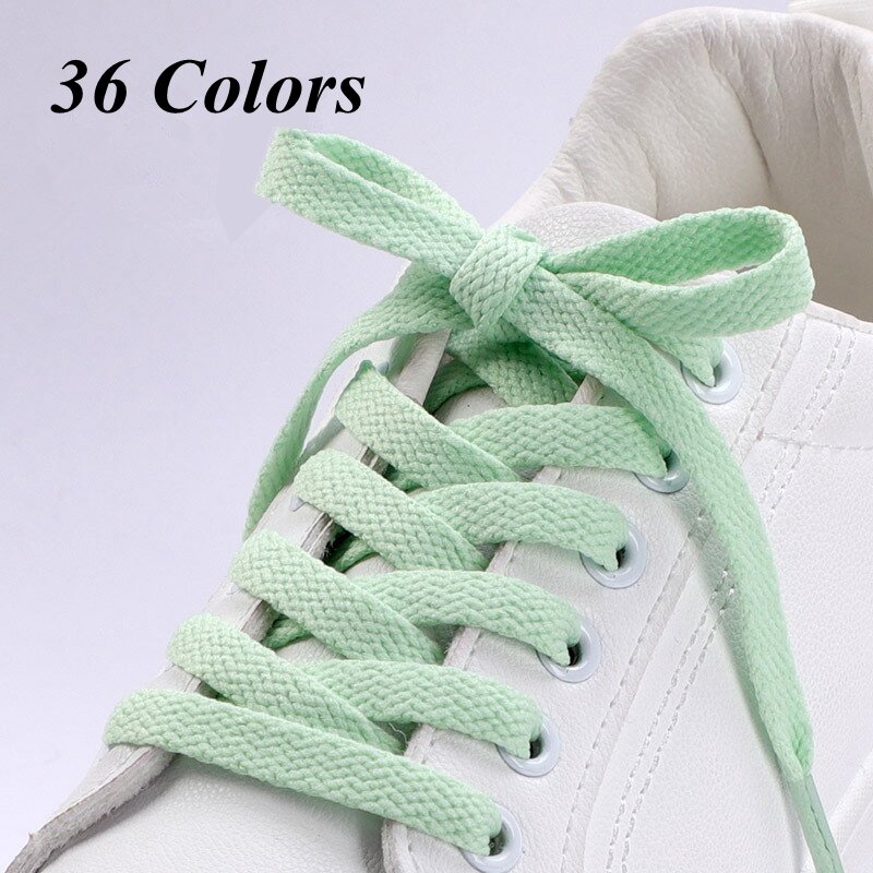 Lacets plats pour baskets, 36 couleurs, 1 paire, pour chaussures, classiques, souples
