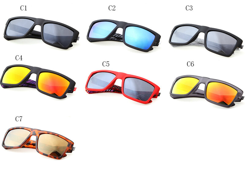 Fashion Square Oversized Sunglasses Men Women European and American Style Sports Outdoor Colorful Reflective Sun Glasses UV400