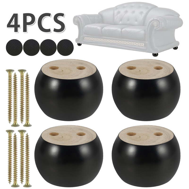4pcs 가구 피트 안티 슬립 가구 다리 피트 블랙 스피커 캐비닛 침대 테이블 충격 패드 바닥 보호기 가구 부품