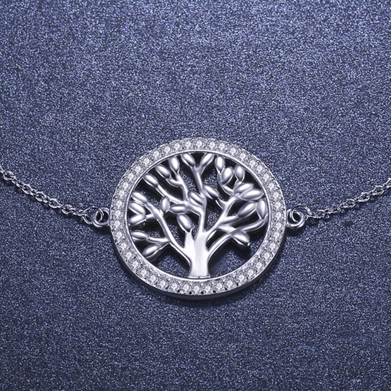 Sodrov pulseira de prata esterlina 925, charme de casal para mulheres 20mm árvore da vida bracelete de sorte para mulheres joia 925