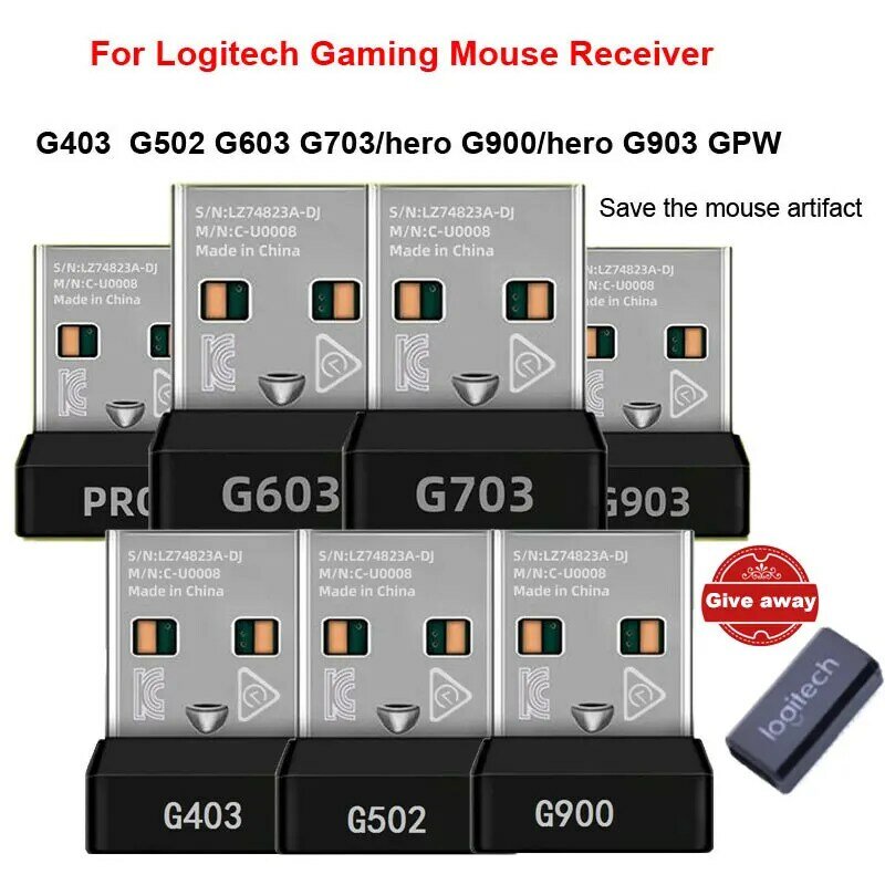 Logitec-G 시리즈 Usb 동글 신호 수신기 어댑터, G903 G403 G900 G703 G603 G 프로 무선 게임 마우스 어댑터 액세서리