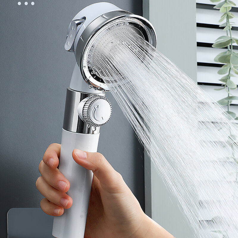 Cabeça de chuveiro acessórios do banheiro conjunto pressurizado mangueira cabeça de chuveiro ajustável alta pressão poupança água perfurado livre suporte