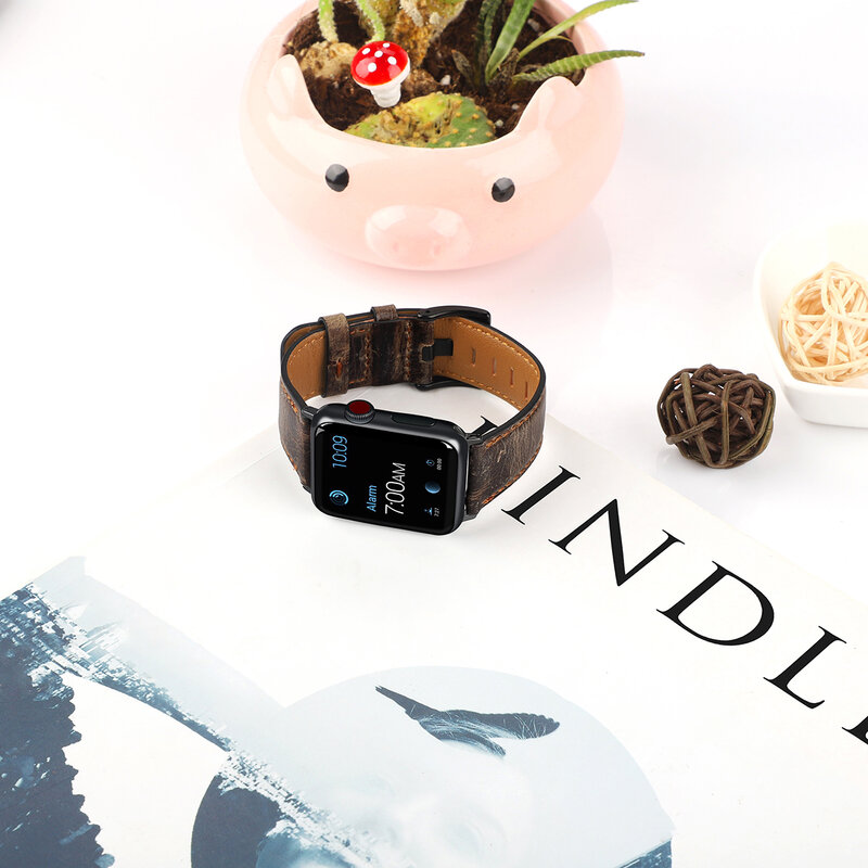 Винтажный ремешок для Apple Watch, кожаный ремешок 38 мм, 44 мм, 40 мм, 42 мм, сменный ремешок из натуральной кожи для Iwatch Band 83011