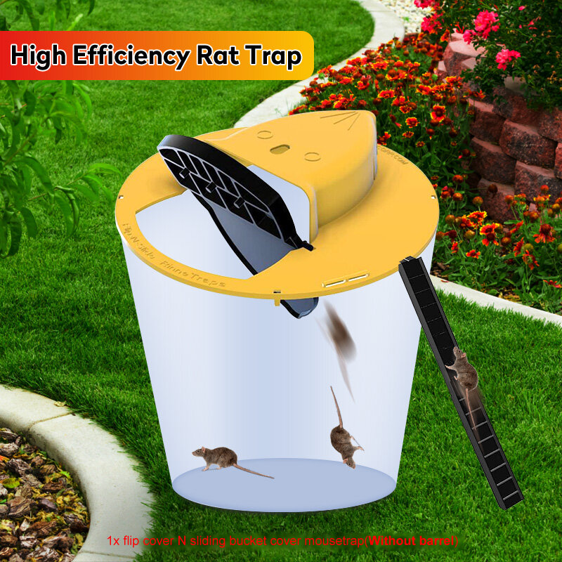 Reusable Clamshell Mouse Trap Automatically Reset Plastic In/Outdoor Slide Bucket Lid Lethal Trap Mouse Door Style Multi Catch