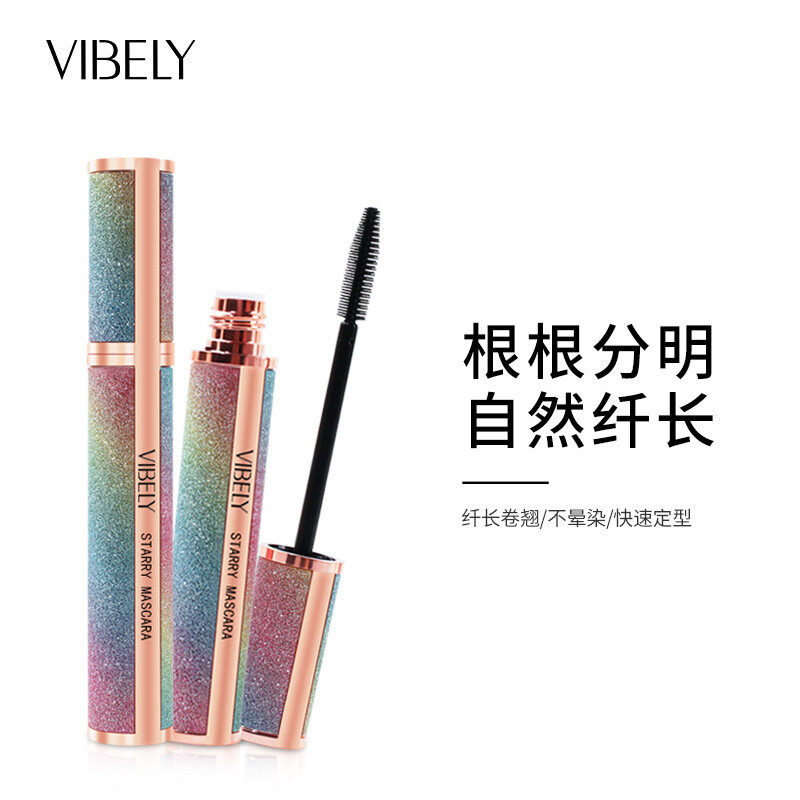 Bright starry sky mascara 4d long thick curled Waterproof  Non-smudge Long Lasting Eye Cosmetic