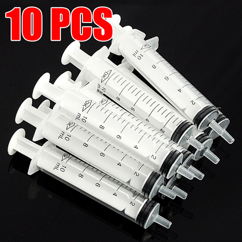10Pcs 10mL Plastic Syringe Hydroponics Analyze Measuring Cubs Nutrients Syringe For Injectors Pets Cat Feeders Accessories Tools