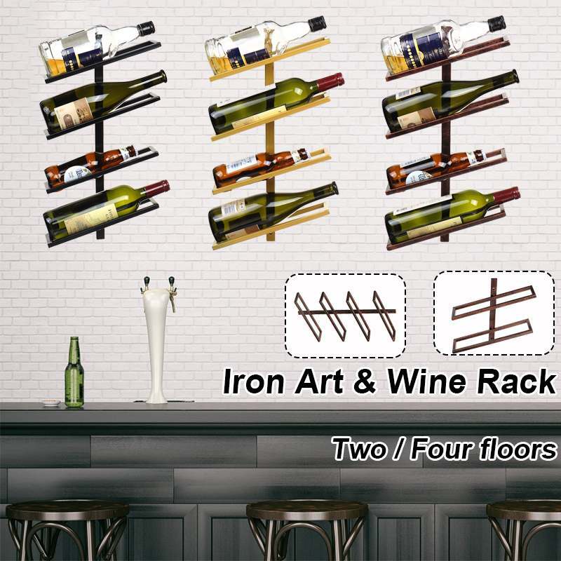เหล็กโมเดิร์น Wine Rack ติดผนังผู้ถือไวน์ Home Bar Decor แก้วไวน์แขวนผู้ถือ Organizer Rack Home ตกแต่ง