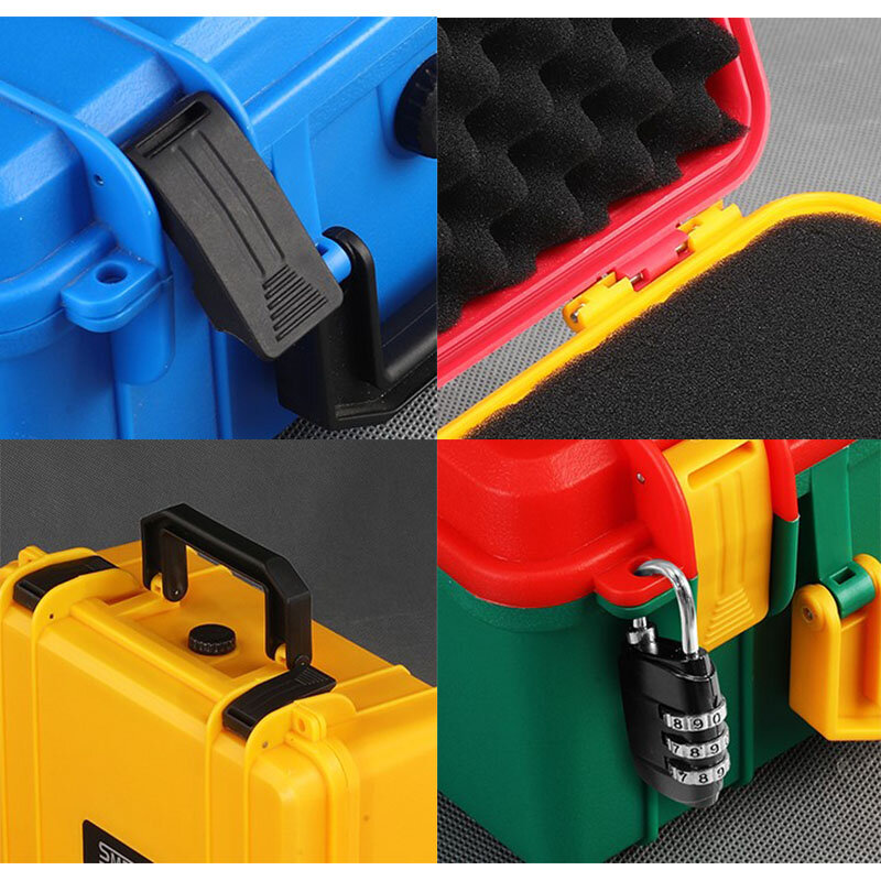Nieuwe 280X240X130Mm Veiligheid Instrument Gereedschapskist Abs Plastic Opbergdoos Toolbox Apparatuur Tool Case Outdoor Koffer met Schuim Binnen
