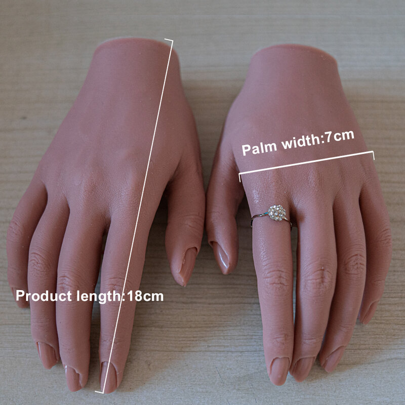 Tgirl manequim adulto de mão com ajuste de dedo flexível, modelo de exibição, unhas móveis