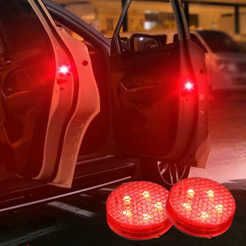 2PCS Car Warning Lights Waterproof Door Warning Lights Free Wiring Anti-collision Lights Led Flashing Modified Lights
