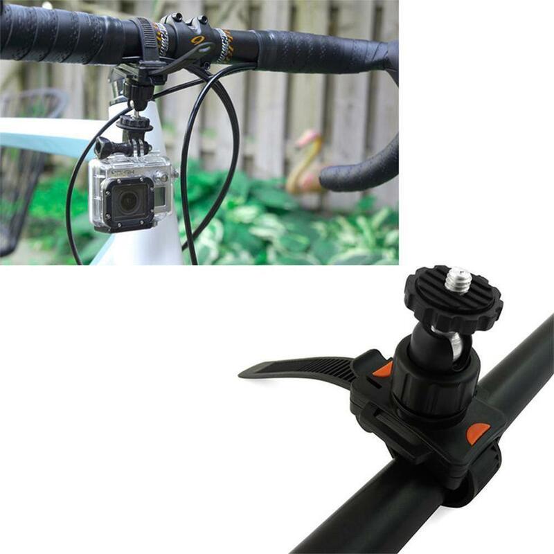 Soporte de montaje de cinturón de bicicleta ajustable para Gopro Hero 8, 7, 6, 5, 4, 3 + 3, soporte de Clip negro, abrazadera de barra de rodillo, montaje con cremallera para Xaomi yi 4K