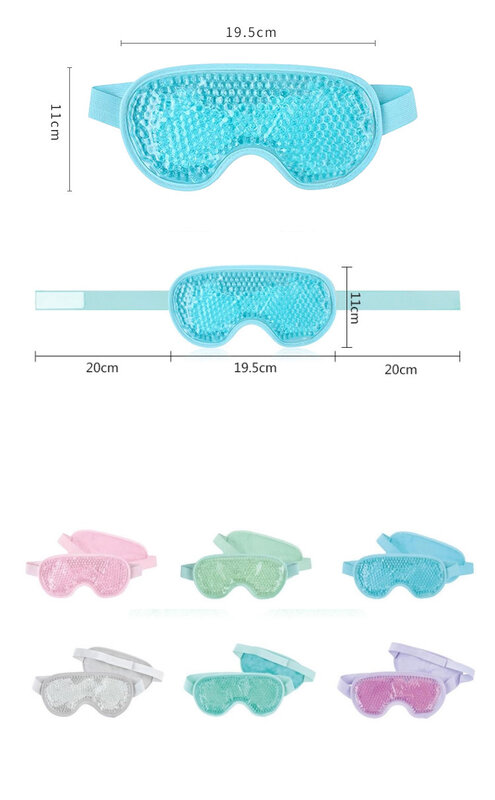Mascarilla reutilizable de PVC con cuentas de Gel para ojos, máscara Flexible relajante para dormir, gafas de hielo para terapia de frío y caliente