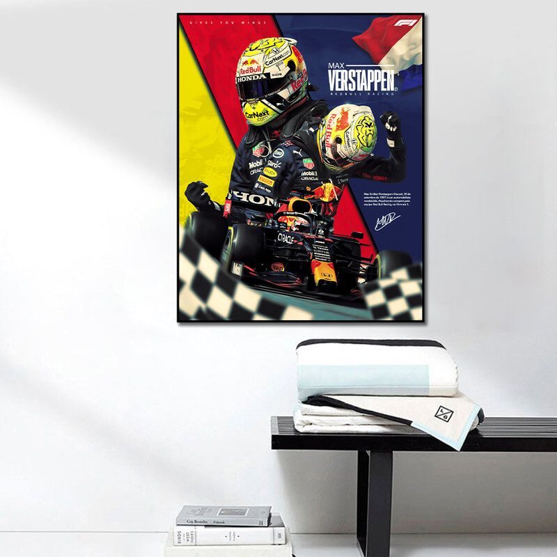 Póster del Gran Premio del coche de carreras F1 Formula 1, pintura en lienzo, arte de pared impreso, decoración del hogar para sala de estar