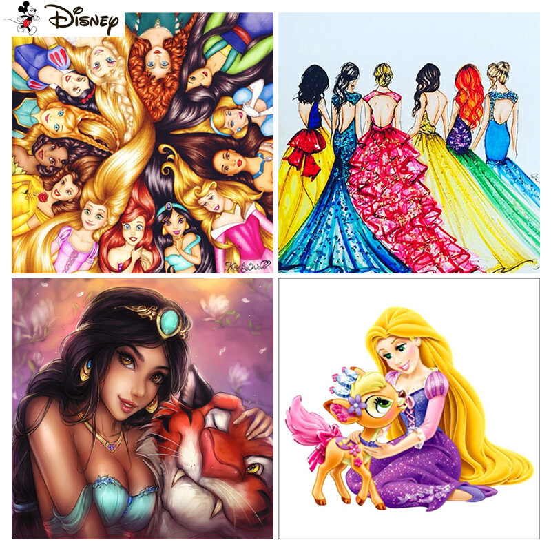 Disney 5D Lukisan Berlian Penuh Bor Berlian Bordir "Kartun Putri" Gambar Berlian Buatan Tangan Dekorasi Rumah