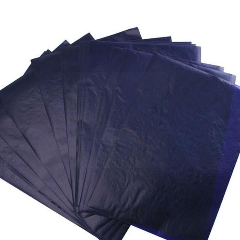 Papier carbone Double face bleu 50 pièces, fournitures de bureau en papier carbone 16K 32K 48K, papeterie fine de Type K0W4