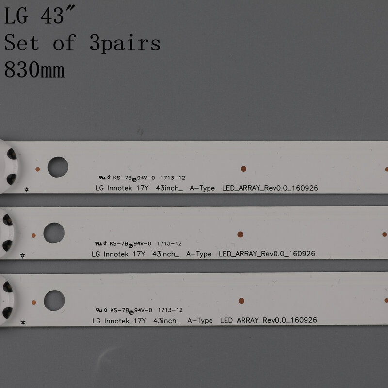 Led-hintergrundbeleuchtung streifen 7 lampe für LG Innotek 17Y 43inch-A-Type 43UJ6300 43UJ6307 43LJ594V HC430DUN SSC_43LJ61_FHD 43UJ630V