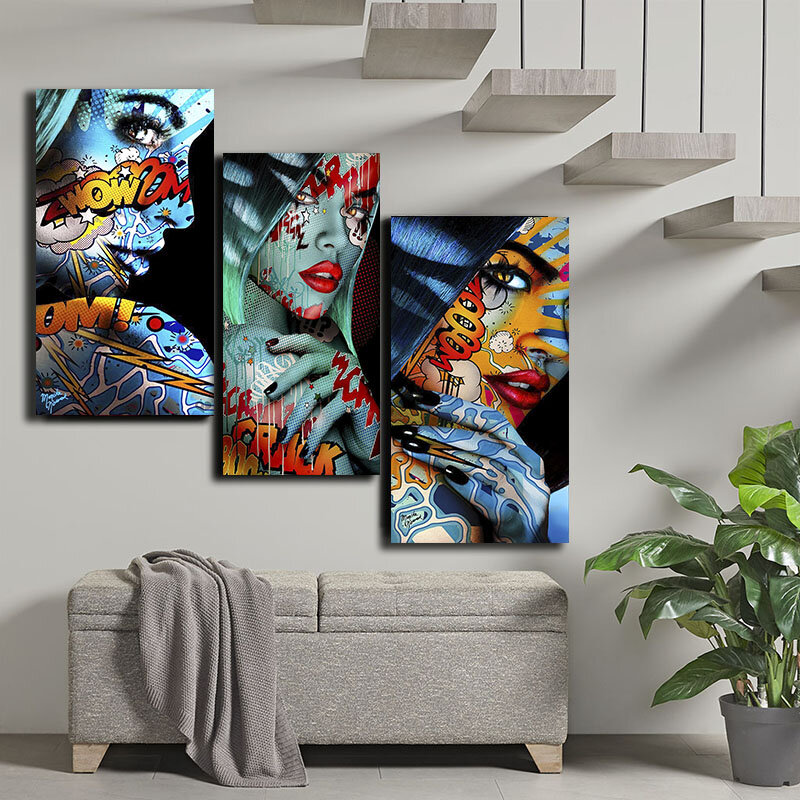 30x60cm DIY Oil Painting By Numbers Pop Art Beauty Cool Girl Picture By Numbers on Canvas Graffiti Handmade Drawing Home Decor
