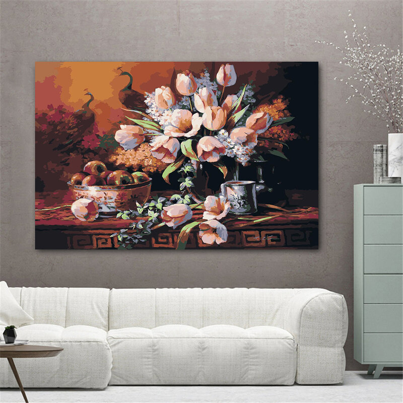 Modern Home Living Room Decoration Canvas DIY By Number Painting Poster Acrylic Paint By Number Coloring Wall Painting