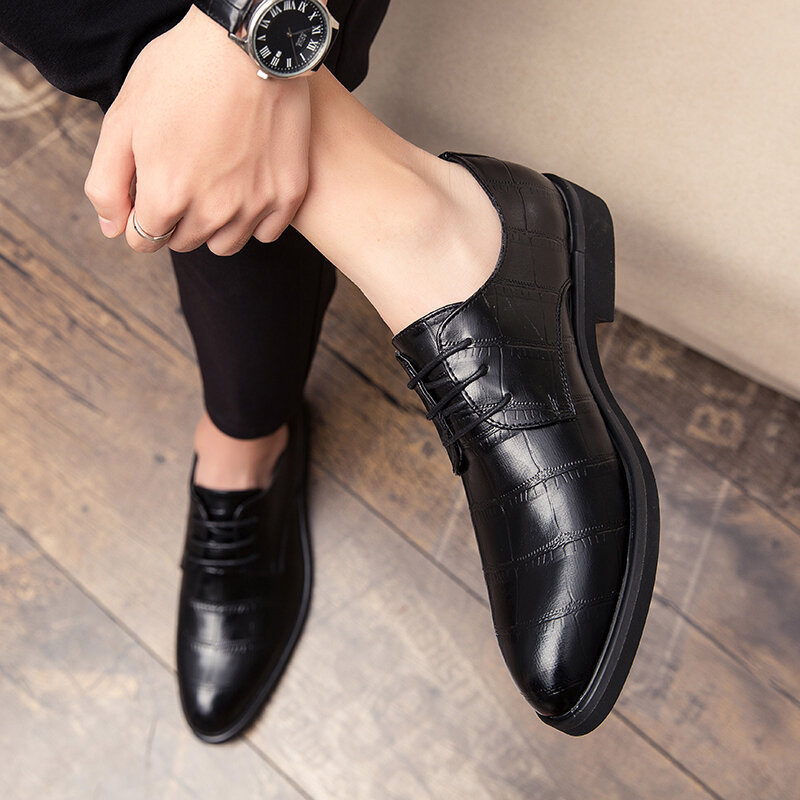 Men's Casual Shoes New  Spring autumn Leisure Leather Footwear Lace Up Male Fashion officebusiness Shoes Men's Oxfords Shoes