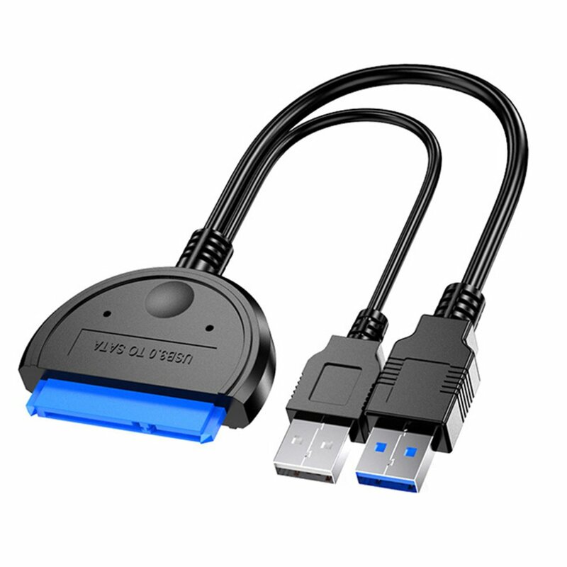 Adaptateur double USB 3.0 à Sata, convertisseur de câble de 2.5 pouces et 3.5 pouces, adaptateur de disque dur externe HDD SSD