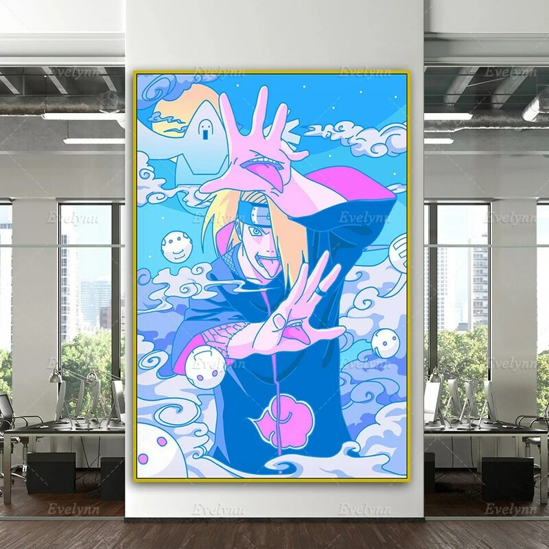 Anime naruto deidara cartaz da lona nordic casa decoração do quarto fotos moderno sala de estar cuadros impressões da arte parede pintura presente